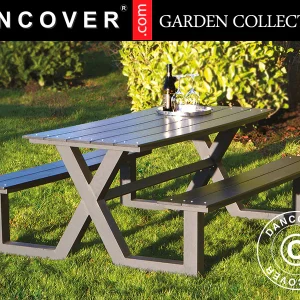 Picknicktisch aus Nichtholz 1,51x1,76x0,72m, Schwarz/Anthrazit