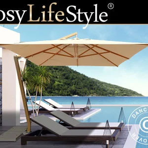 Freiarm-Sonnenschirm Antigua, 3x4m, Sand