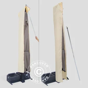 Sonnenschirm-Tuch mit Reißverschluss für Galileo White 3,5x3,5m, Ekrü