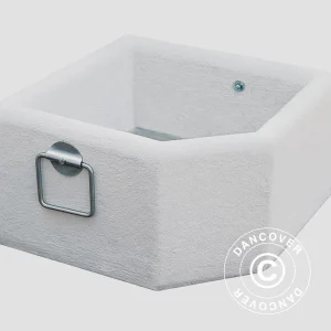 Gewicht, Betontopf mit Griffen, Weiß