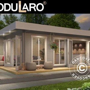 Gartenhaus Vienna, 5,7x3,8x2,45m, 40mm, Hellgrau