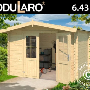 Holzschuppen Oslo 2,92x2,3x2,22m, 28mm, 6,43m², Naturbelassen