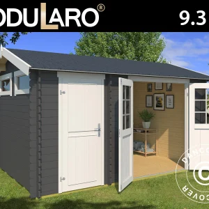 Holzschuppen Narva 3,8x2,5x2,39m, 28mm, 9,3m², Dunkelgrau