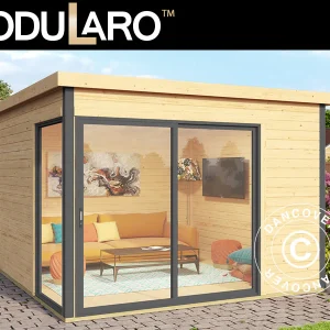 Gartenhaus Set Geneva, 3x3x2,39m, 44mm, Naturbelassen