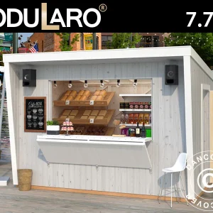 Holzkiosk/Verkaufsstand, 3,55x2,33x2,64 m, 7,7m², Natur