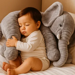 Almohada Elefante Peluche Bebé Suave y Segura
