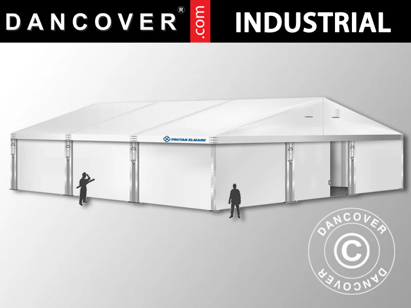 Industrielle Lagerhalle Alu 12x12x5,42m mit Schiebetor, PVC, weiß - Imagen 2