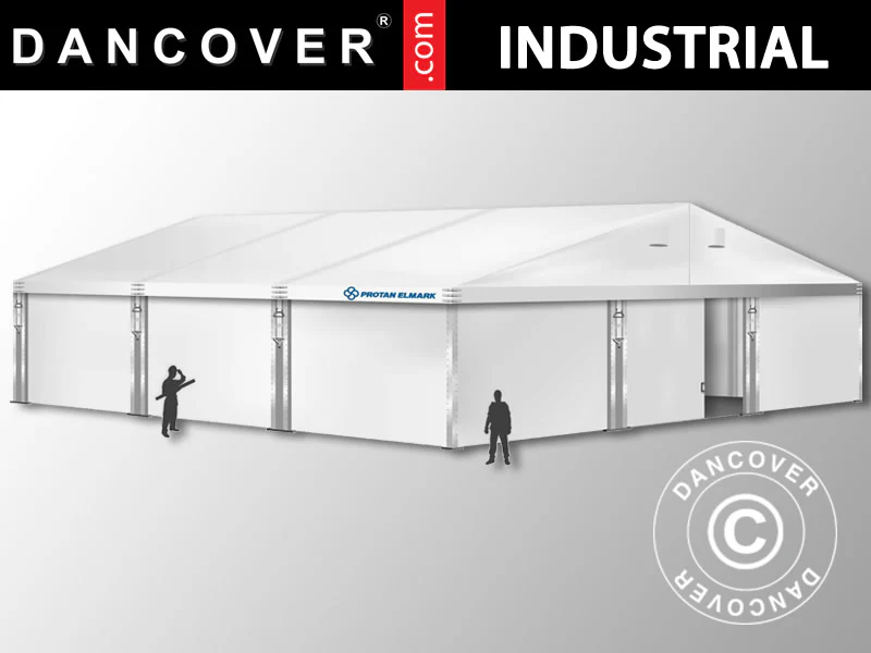 Industrielle Lagerhalle Alu 15x15x6,03m mit Schiebetor, PVC, weiß - Imagen 2