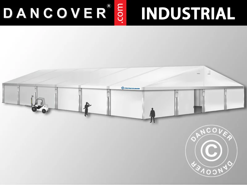 Industrielle Lagerhalle Alu 20x30x8,04m mit Schiebetor, PVC, weiß - Imagen 2