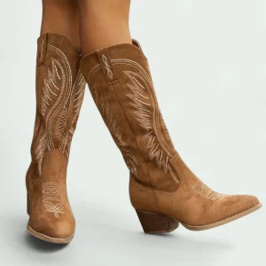 Botas Estilo Western para Mujer con Bordados Clásicos